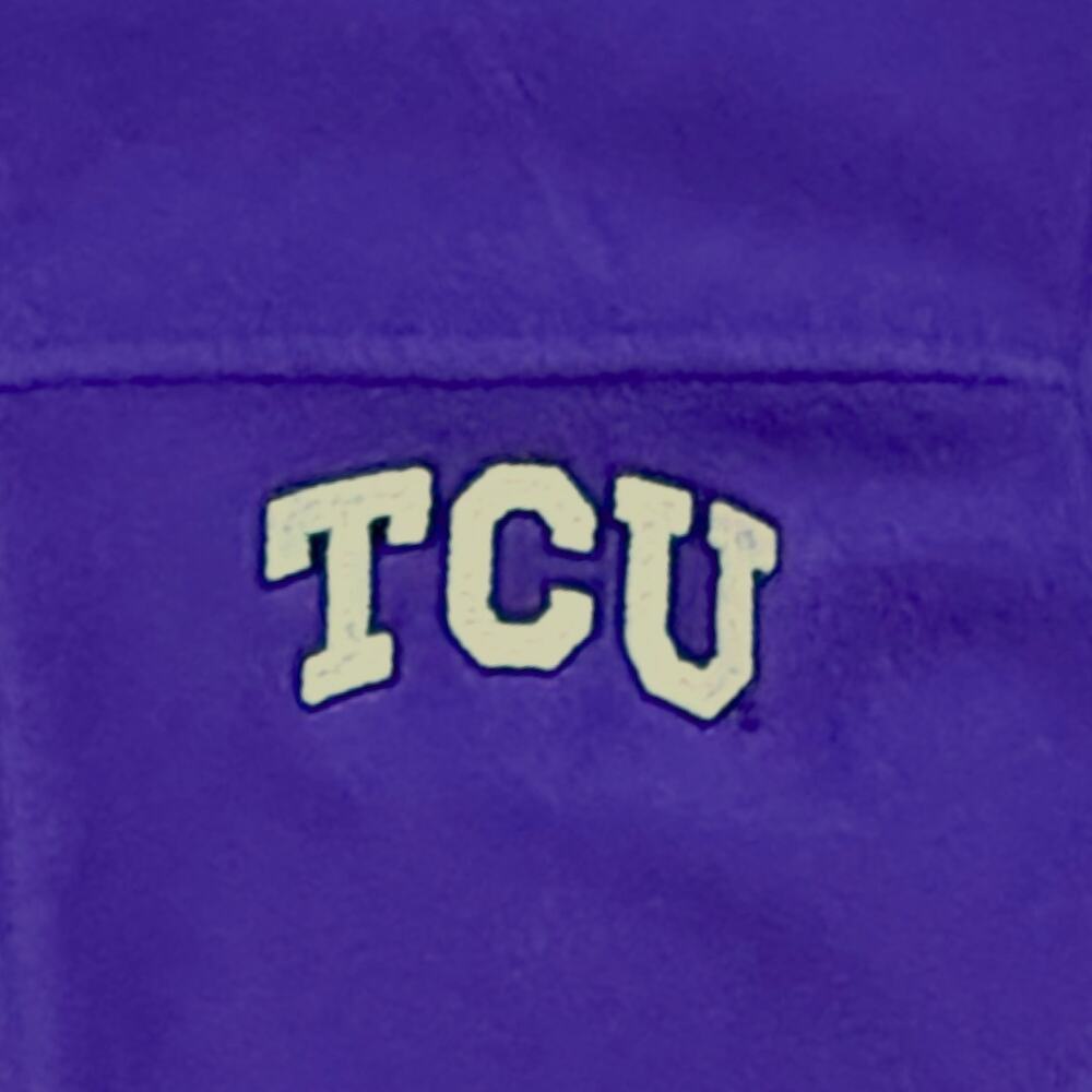 Columbia Fleece Jacket Womens Purple TCU Embroidered Full Zip Mock Neck Sz XS - Picture 4 of 9